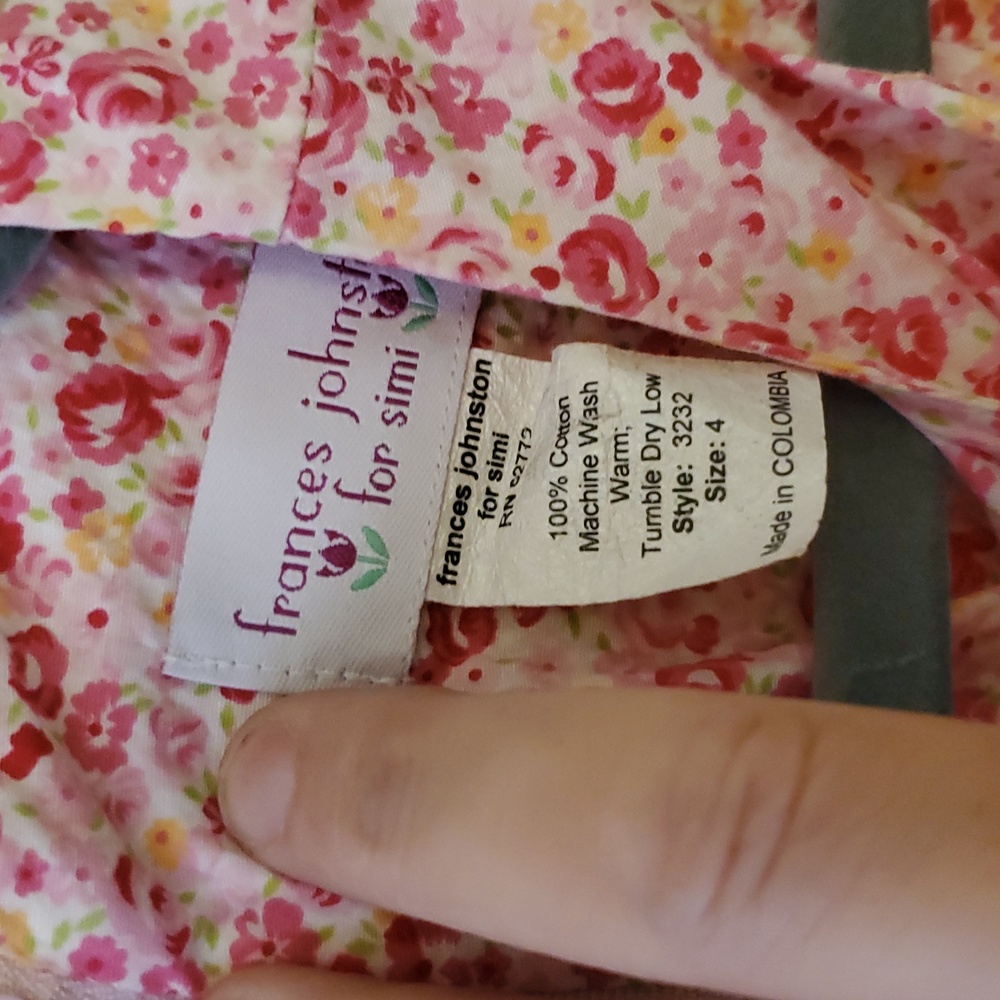 Frances Johnston For Simi Floral Sleeveless Dress Size 4 Girls - Picture 5 of 7